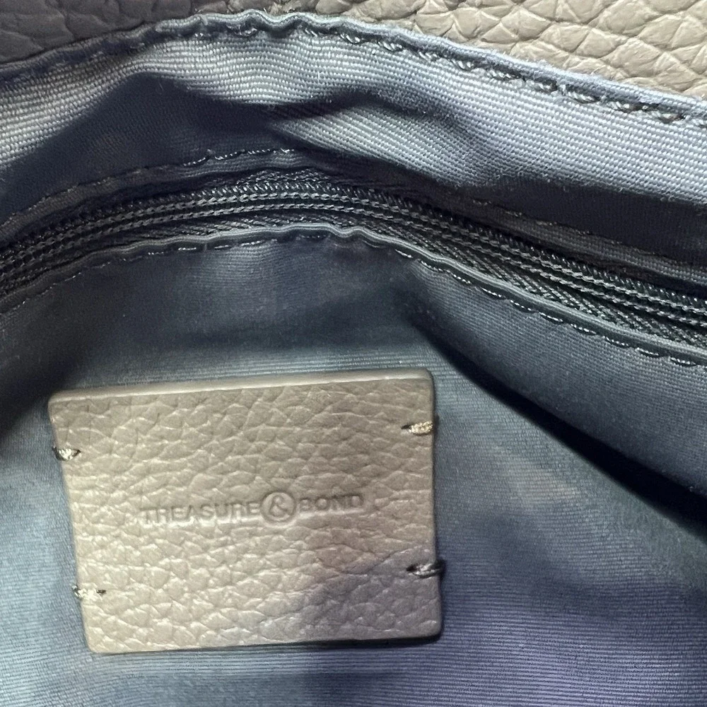 Treasure & Bond Taupe Leather & Suede Shoulder Bag Everyday Purse‎ Granny Chic